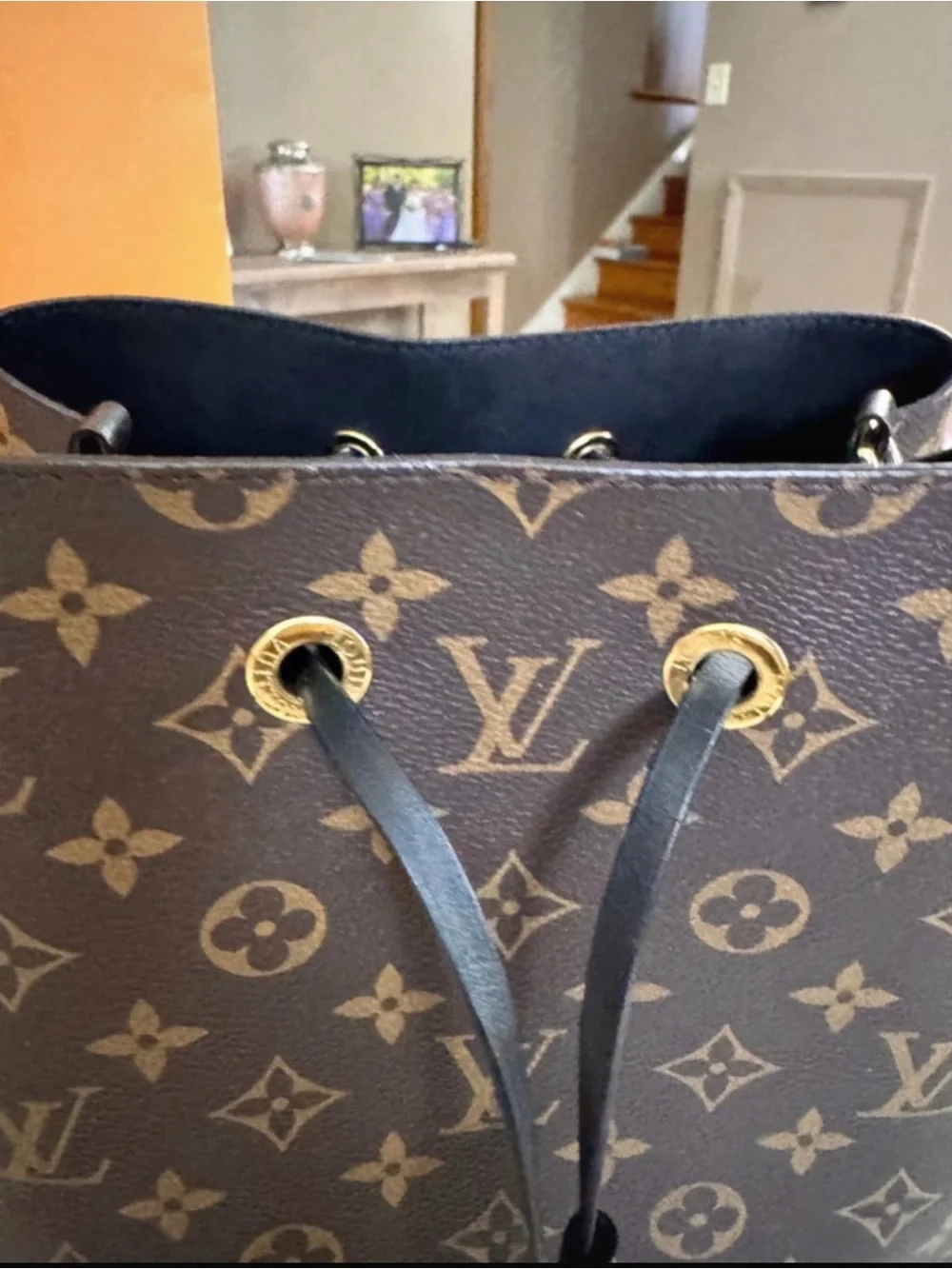 Louis Vuitton Brown Monogram Canvas Drawstring Hobo